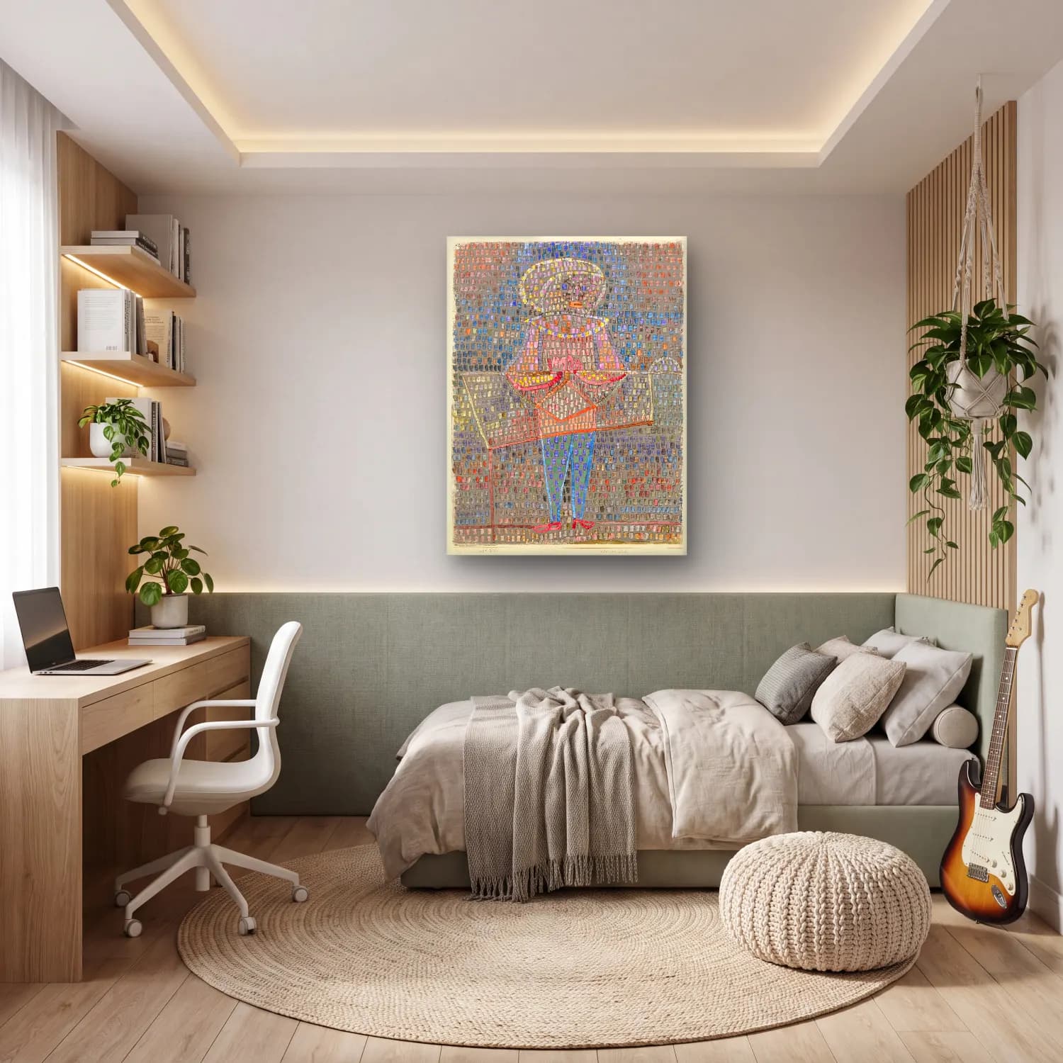 Modern Soyut Elbiseli Kadın – Pembe Tonlar cam tablo — genç odasında