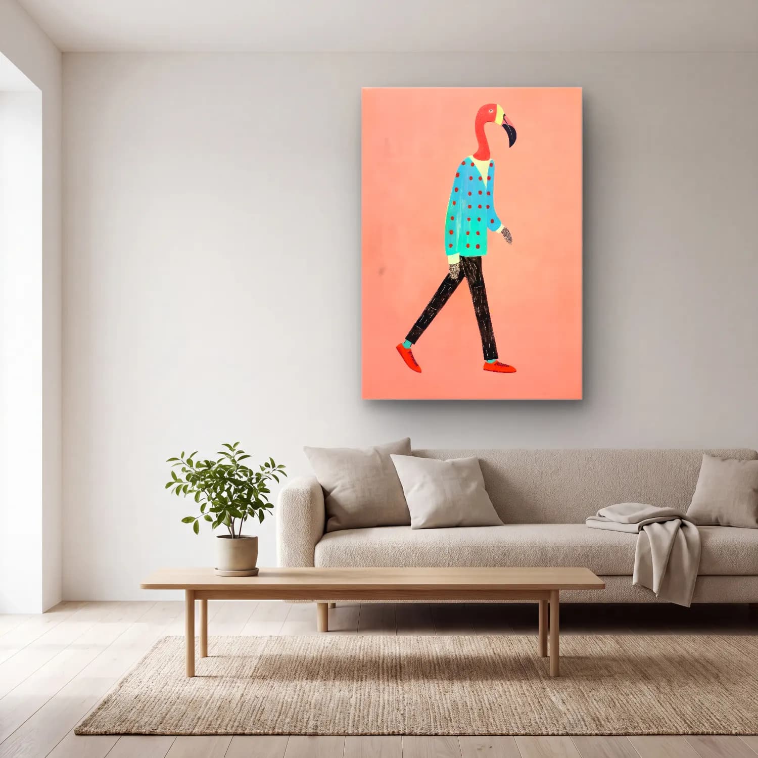 Pastel Moda İllüstrasyonu – Pembe Tonlar cam tablo — açık renk salonda