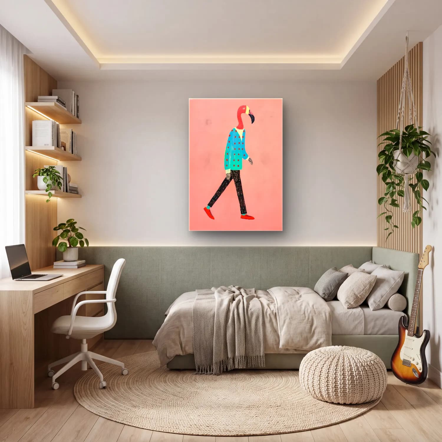 Pastel Moda İllüstrasyonu – Pembe Tonlar cam tablo — genç odasında