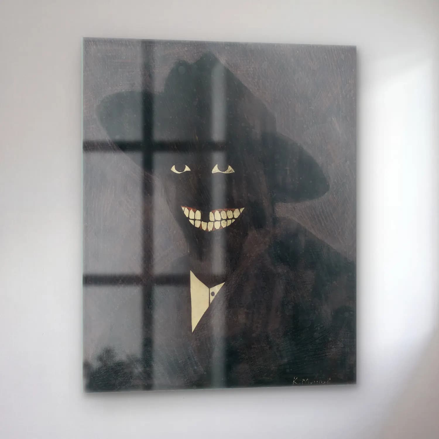 Kerry James Marshall – Erkek Portresi cam tablo — sol açıdan görünüm