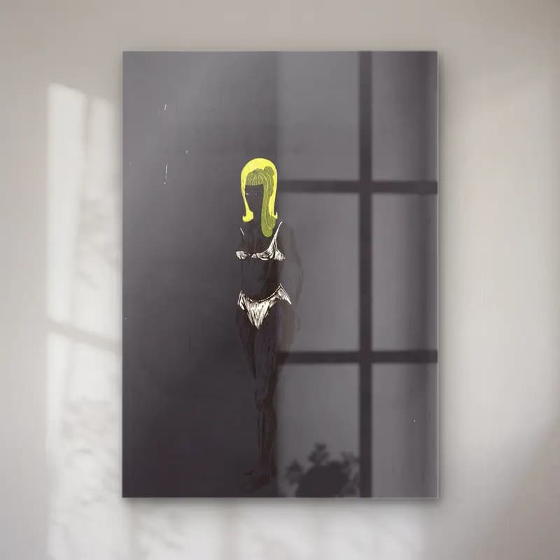 Kerry James Marshall – Figür Çalışması – Siyah Beyaz Tonlar cam tablo — Kerry James Marshall – Figür Çalışması – Siyah Beyaz Tonlar — siyah beyaz figür çalışması