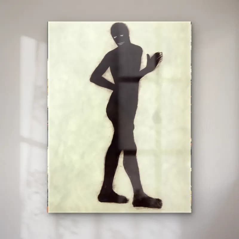 Kerry James Marshall – Kadın Silueti cam tablo — Kerry James Marshall – Kadın Silueti — siyah beyaz kadın silueti