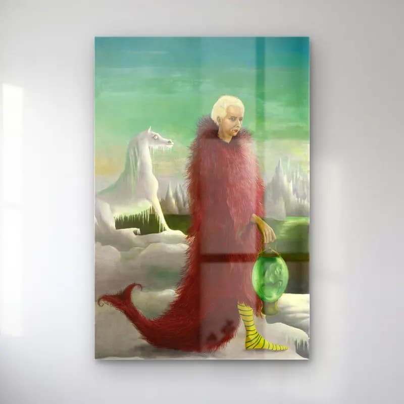 Leonora Carrington – Kadın Portresi cam tablo — Leonora Carrington – Kadın Portresi — yağlı boya kadın portresi