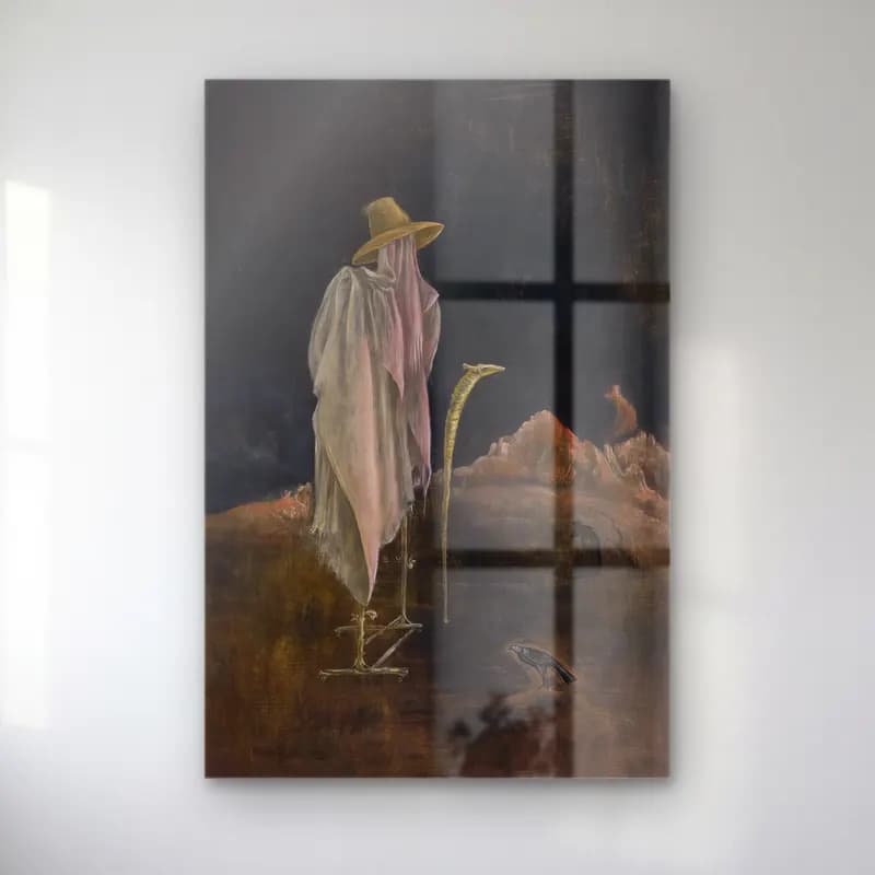 Leonora Carrington – Mitolojik Sahne – Pastel Tonlar cam tablo — Leonora Carrington – Mitolojik Sahne – Pastel Tonlar — yağlı boya mitolojik sahne