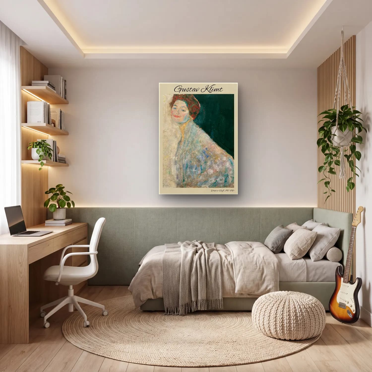 Gustav Klimt – Kadın Portresi cam tablo — genç odasında