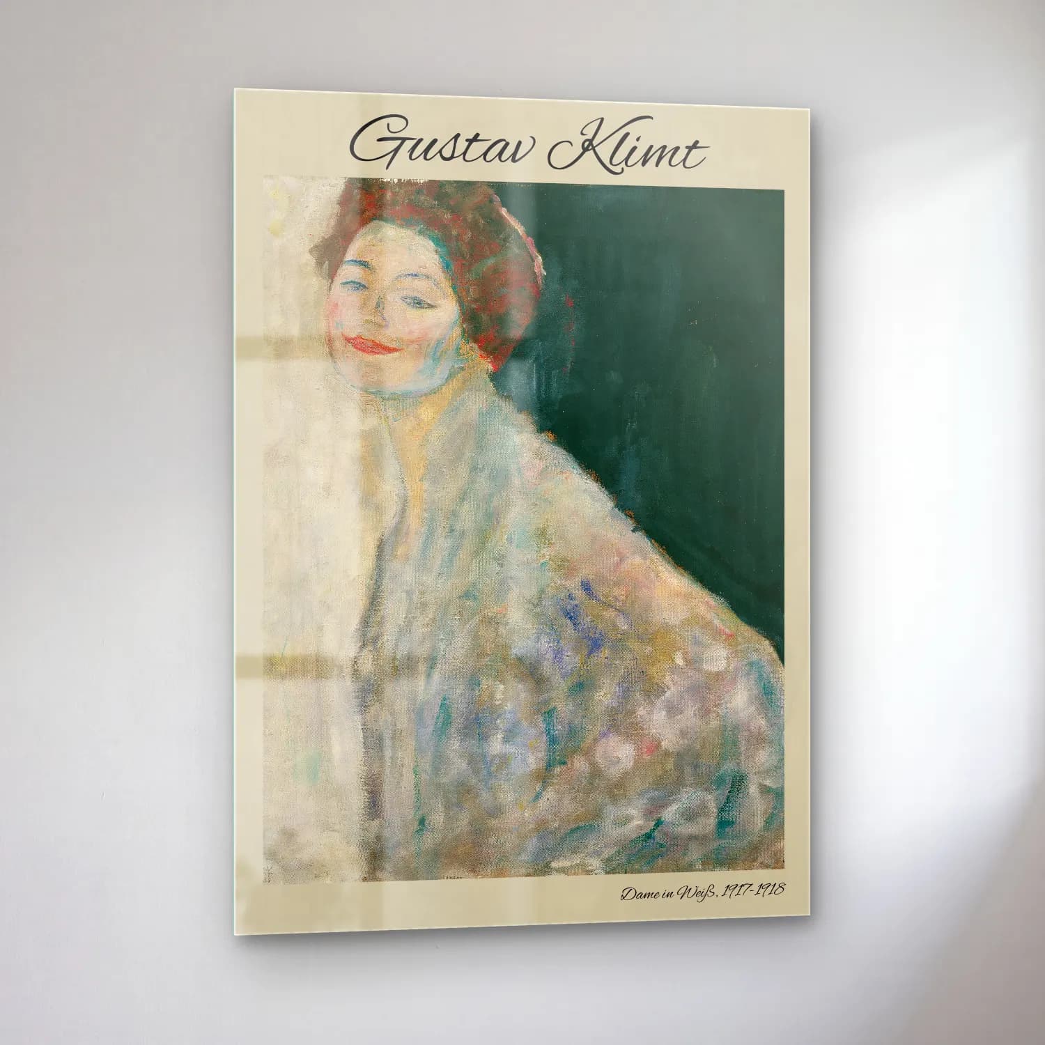 Gustav Klimt – Kadın Portresi cam tablo — sol açıdan görünüm