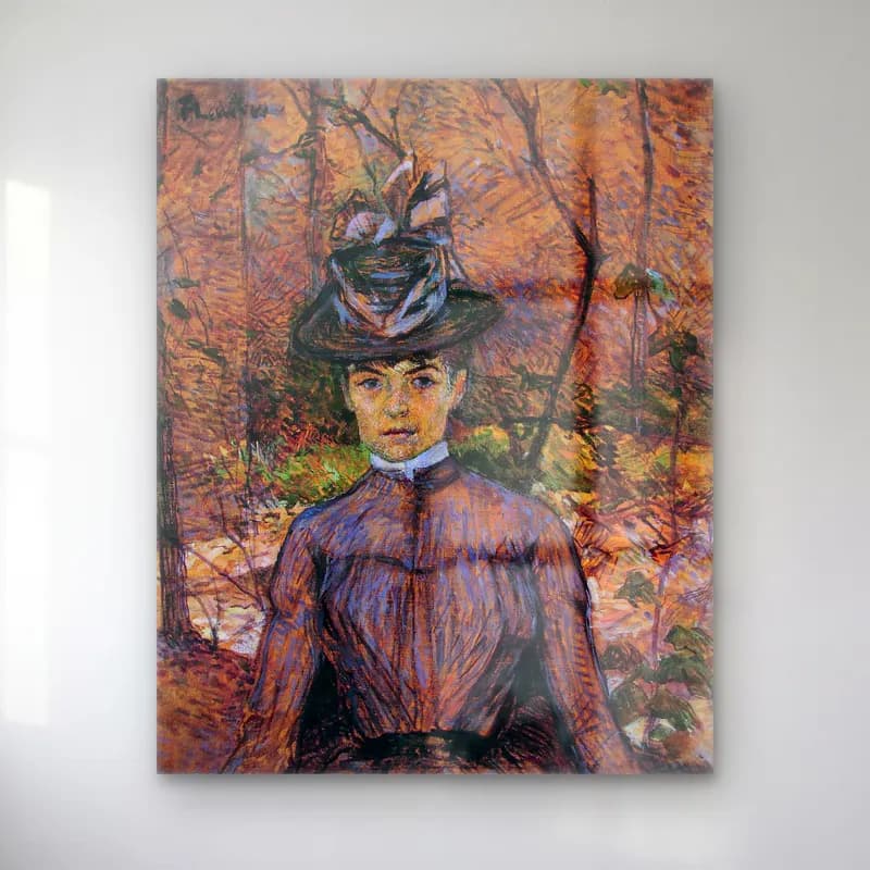 Henri de Toulouse-Lautrec – Şapkalı Kadın – Pastel Tonlar cam tablo — Henri de Toulouse-Lautrec – Şapkalı Kadın – Pastel Tonlar — empresyonist şapkalı kadın