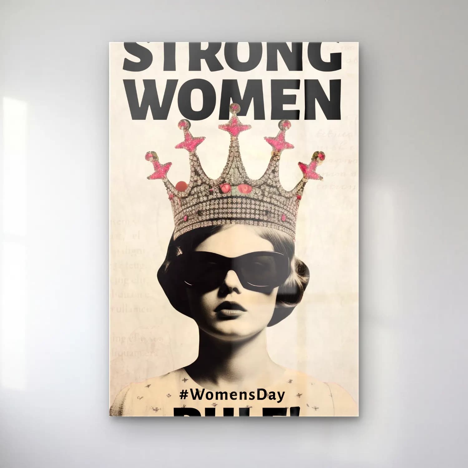 Vintage Poster Şapkalı Kadın – Pembe Tonlar cam tablo — Vintage Poster Şapkalı Kadın – Pembe Tonlar — vintage poster şapkalı kadın