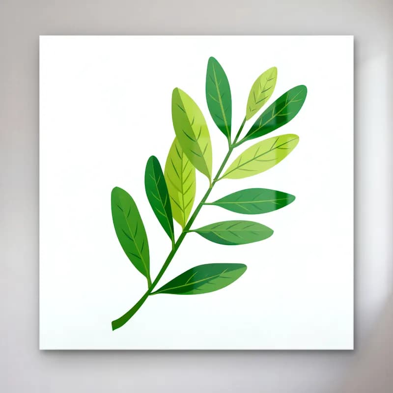 Botanik İllüstrasyon Zeytin Dalı No. 5 cam tablo — Botanik İllüstrasyon Zeytin Dalı No. 5 — botanik i̇llüstrasyon zeytin dalı