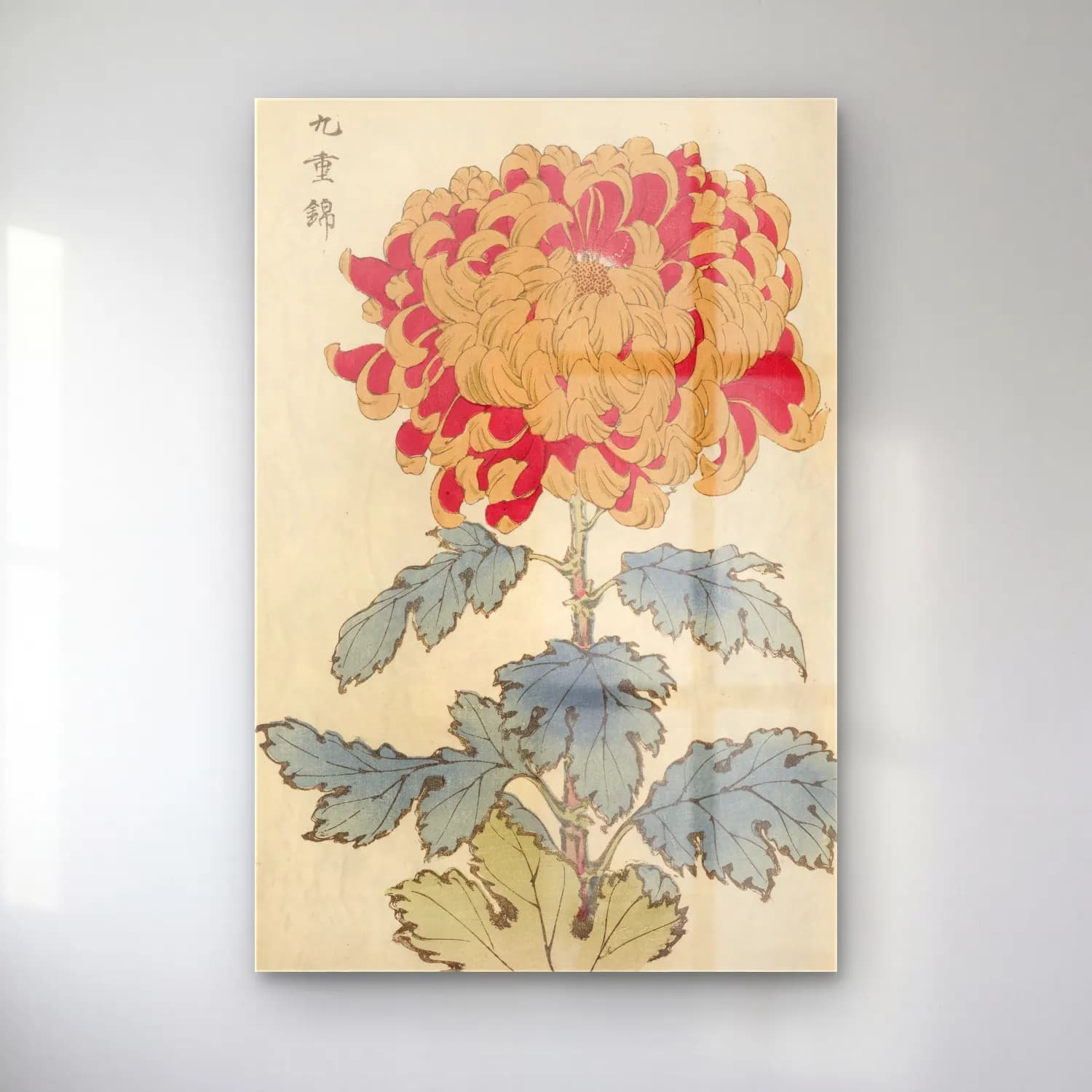 Japon Baskı Çiçek Deseni No. 30 cam tablo — Japon Baskı Çiçek Deseni No. 30 — japon baskı çiçek deseni