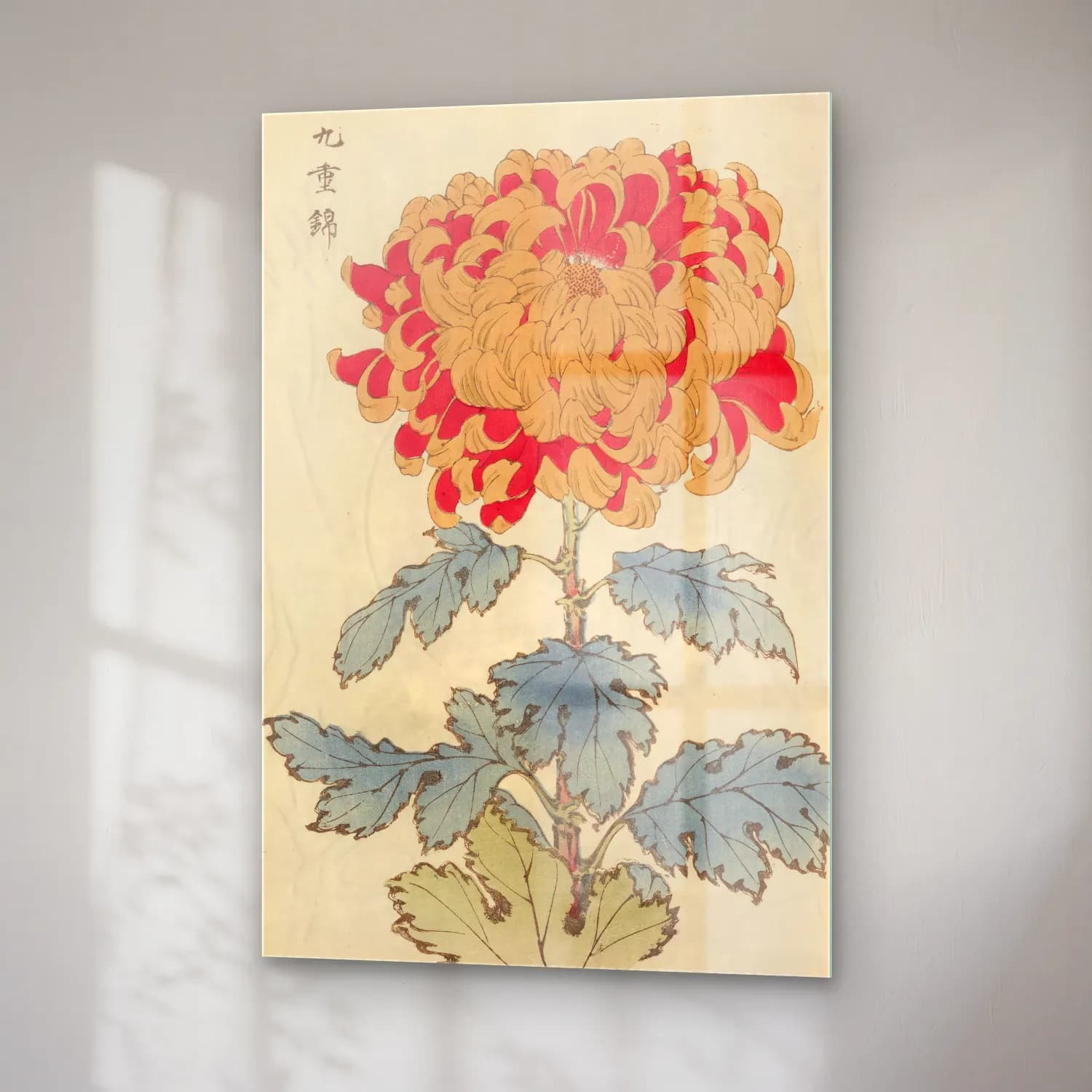 Japon Baskı Çiçek Deseni No. 30 cam tablo — sağ açıdan görünüm