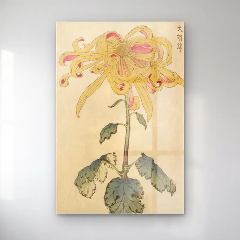 Botanik İllüstrasyon Çiçek Deseni No. 39 cam tablo — Botanik İllüstrasyon Çiçek Deseni No. 39 — botanik i̇llüstrasyon çiçek deseni