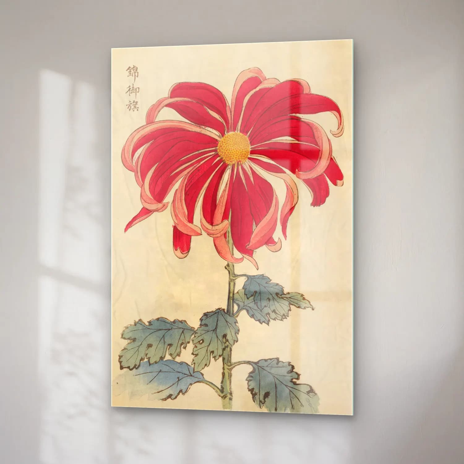 Japon Baskı Çiçek Deseni No. 31 cam tablo — sağ açıdan görünüm