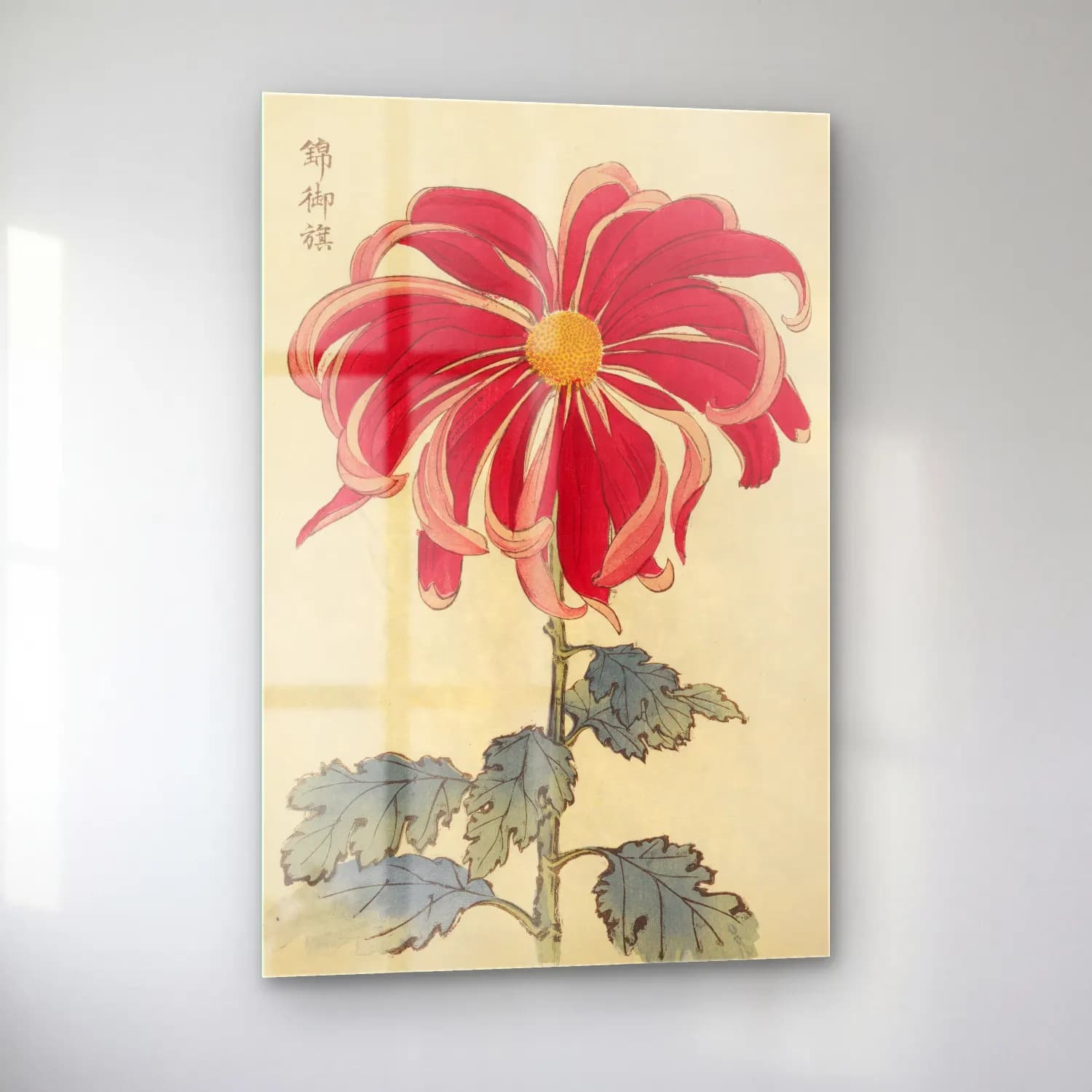 Japon Baskı Çiçek Deseni No. 31 cam tablo — sol açıdan görünüm