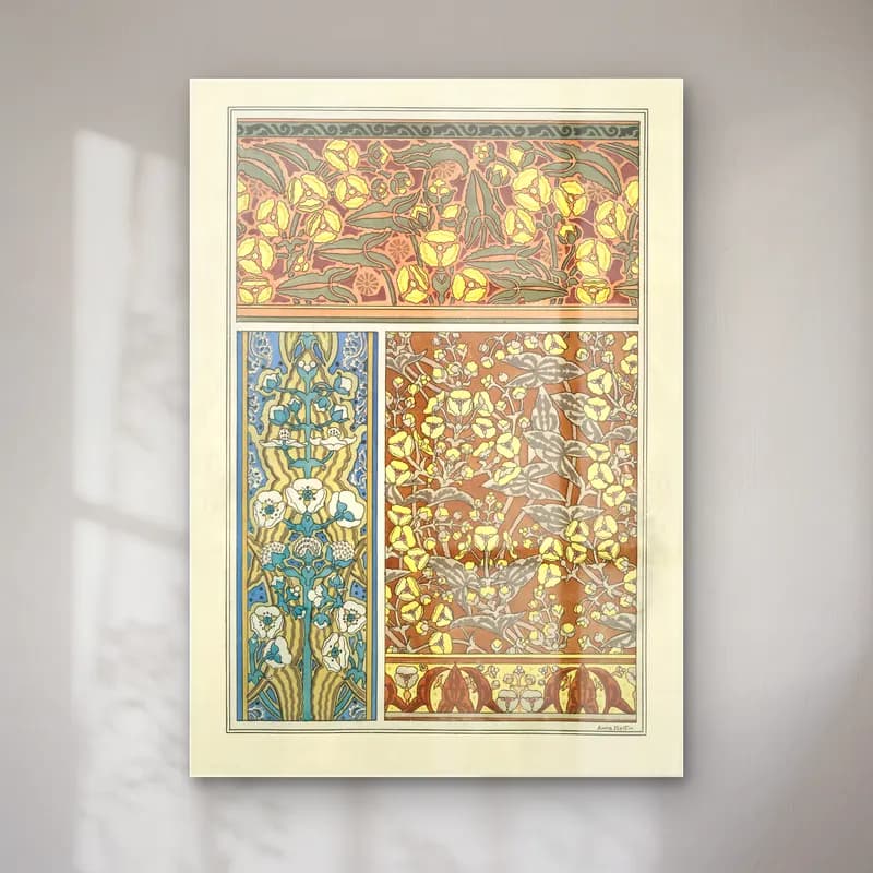Vintage Çiçek Deseni No. 7 cam tablo — Vintage Çiçek Deseni No. 7 — vintage çiçek deseni