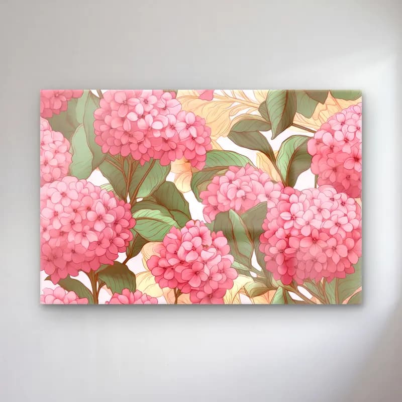 Pastel Ortancalar – Pembe Tonlar cam tablo — Pastel Ortancalar – Pembe Tonlar — pastel ortancalar