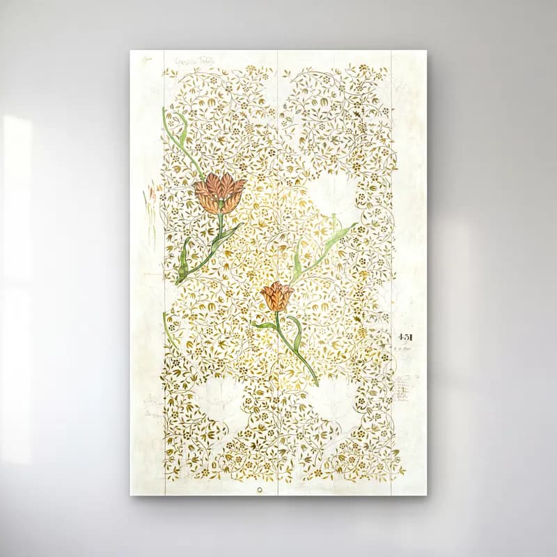 Botanik İllüstrasyon Çiçek Deseni No. 59 cam tablo — Botanik İllüstrasyon Çiçek Deseni No. 59 — botanik i̇llüstrasyon çiçek deseni