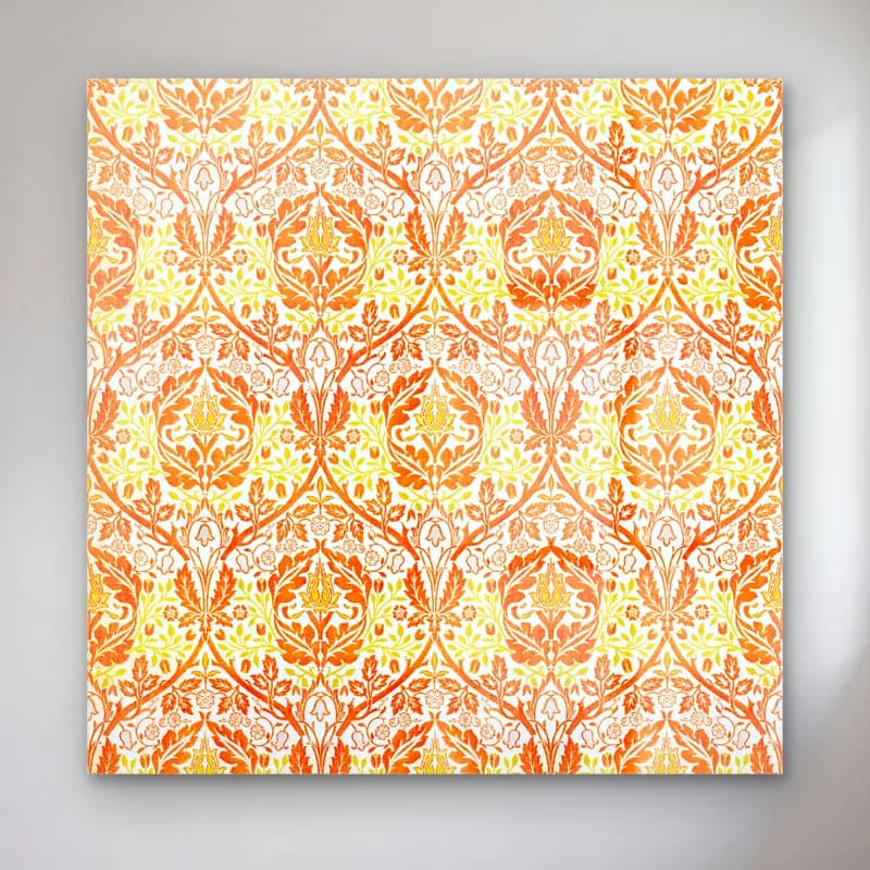 Retro Çiçek Deseni No. 33 cam tablo — Retro Çiçek Deseni No. 33 — retro çiçek deseni
