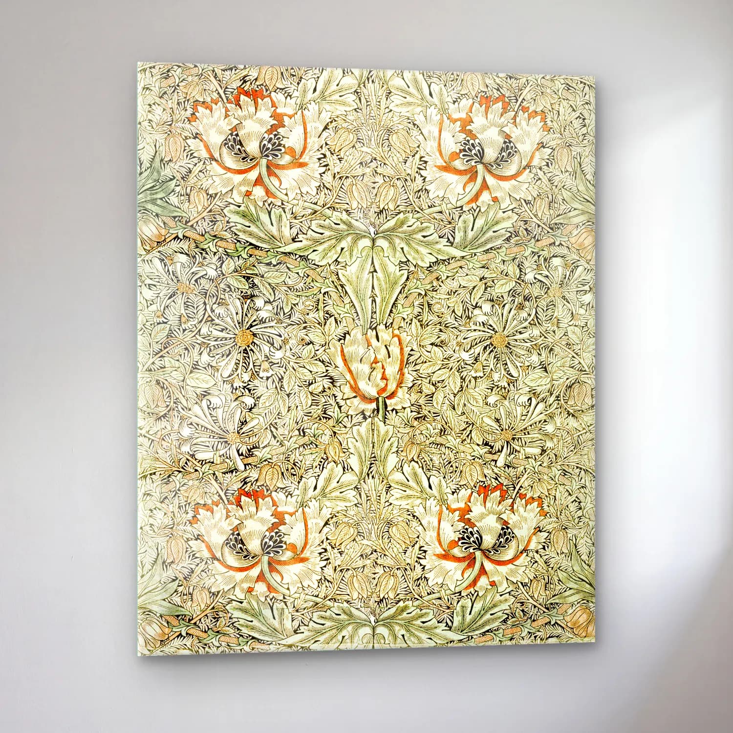 Botanik İllüstrasyon Çiçek Deseni No. 62 cam tablo — sol açıdan görünüm