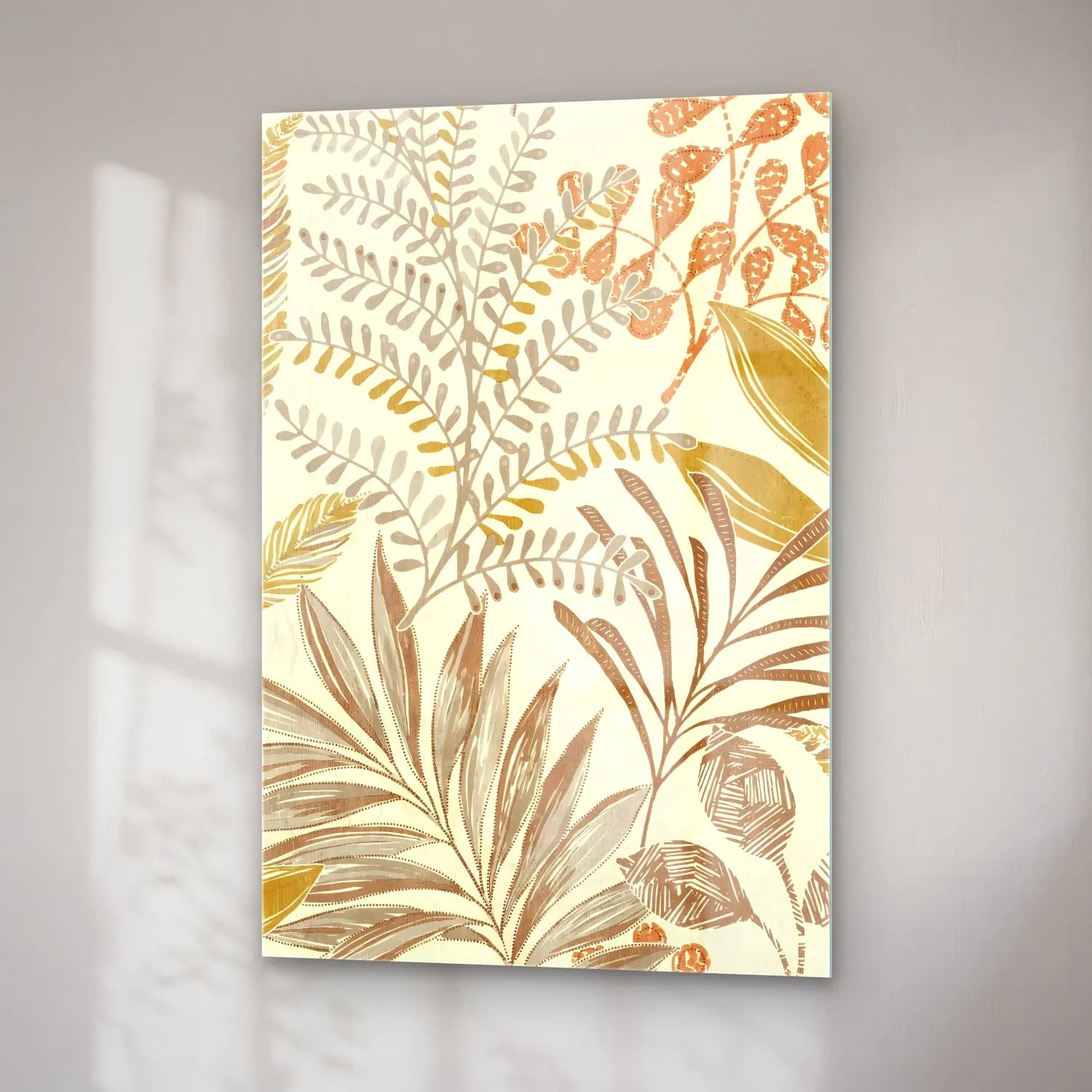 Boho Çiçek Deseni No. 91 cam tablo — sağ açıdan görünüm