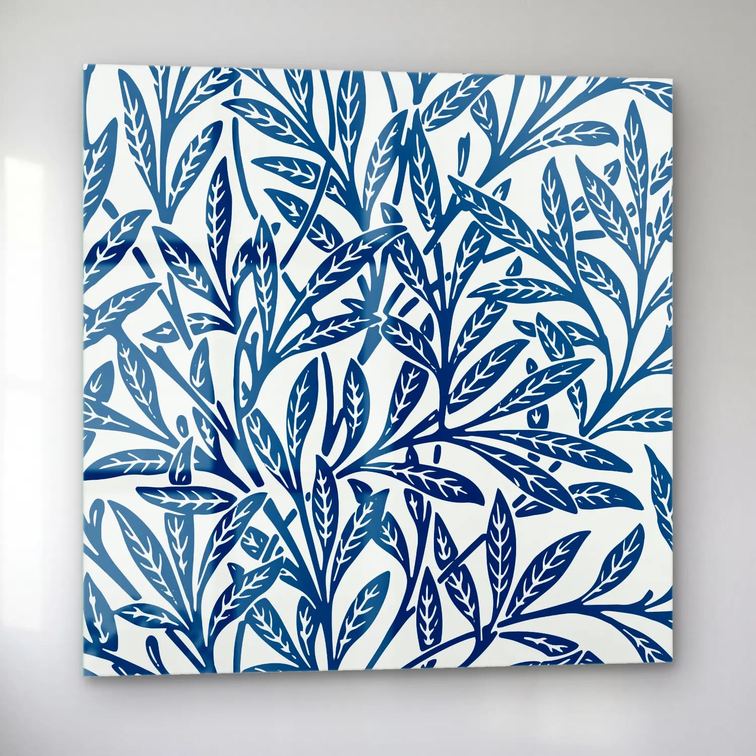 Boho Çiçek Deseni No. 103 cam tablo — sol açıdan görünüm