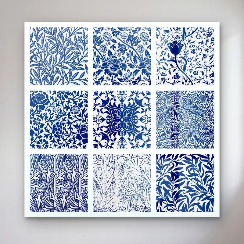 Vintage Çiçek Deseni No. 24 cam tablo — Vintage Çiçek Deseni No. 24 — vintage çiçek deseni