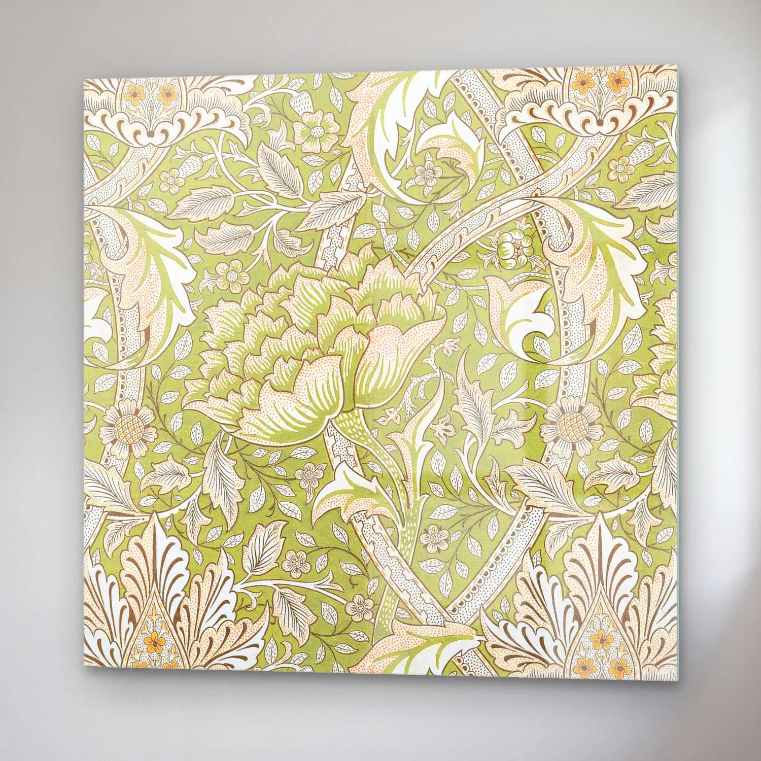 Pastel Çiçek Deseni No. 30 cam tablo — sağ açıdan görünüm