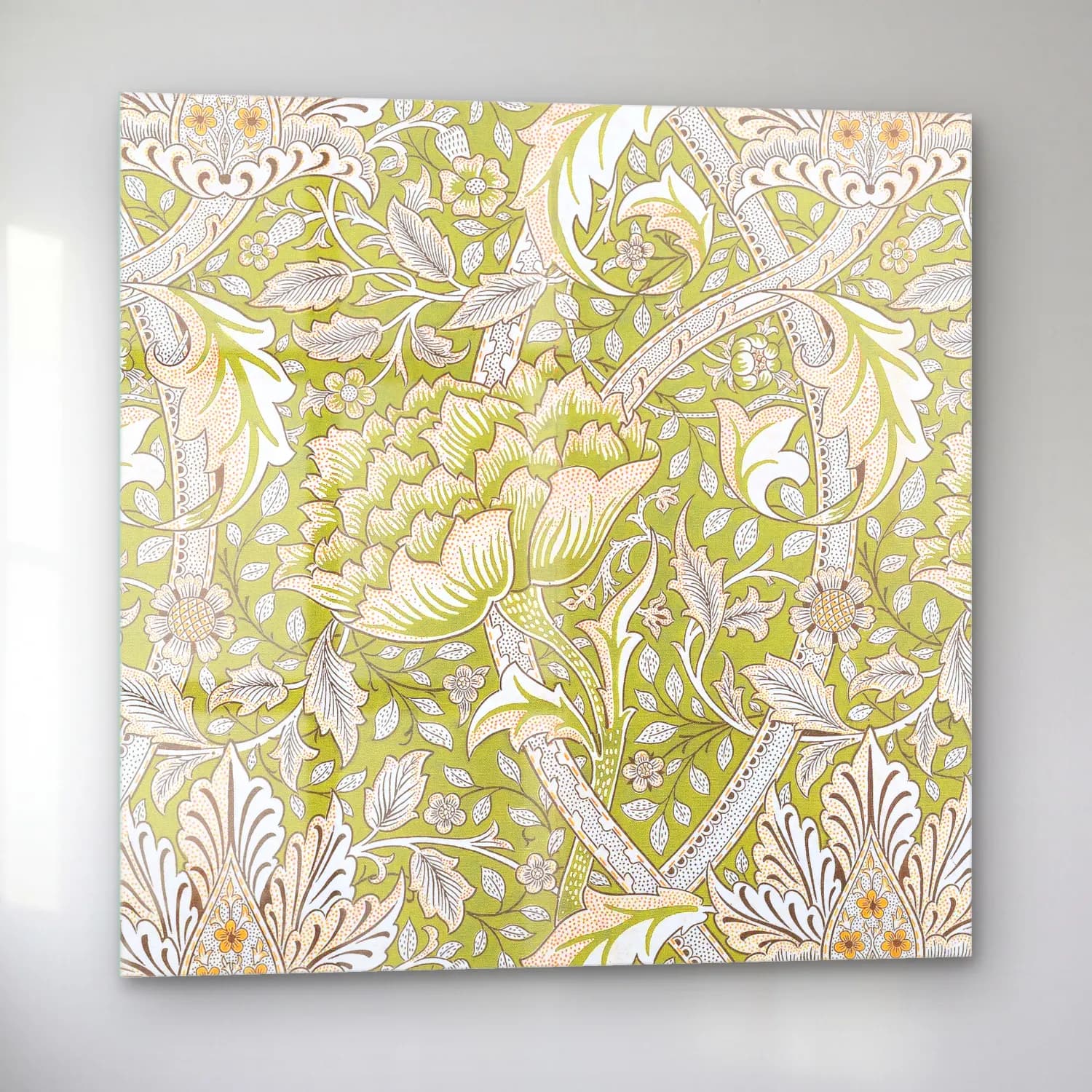 Pastel Çiçek Deseni No. 30 cam tablo — sol açıdan görünüm