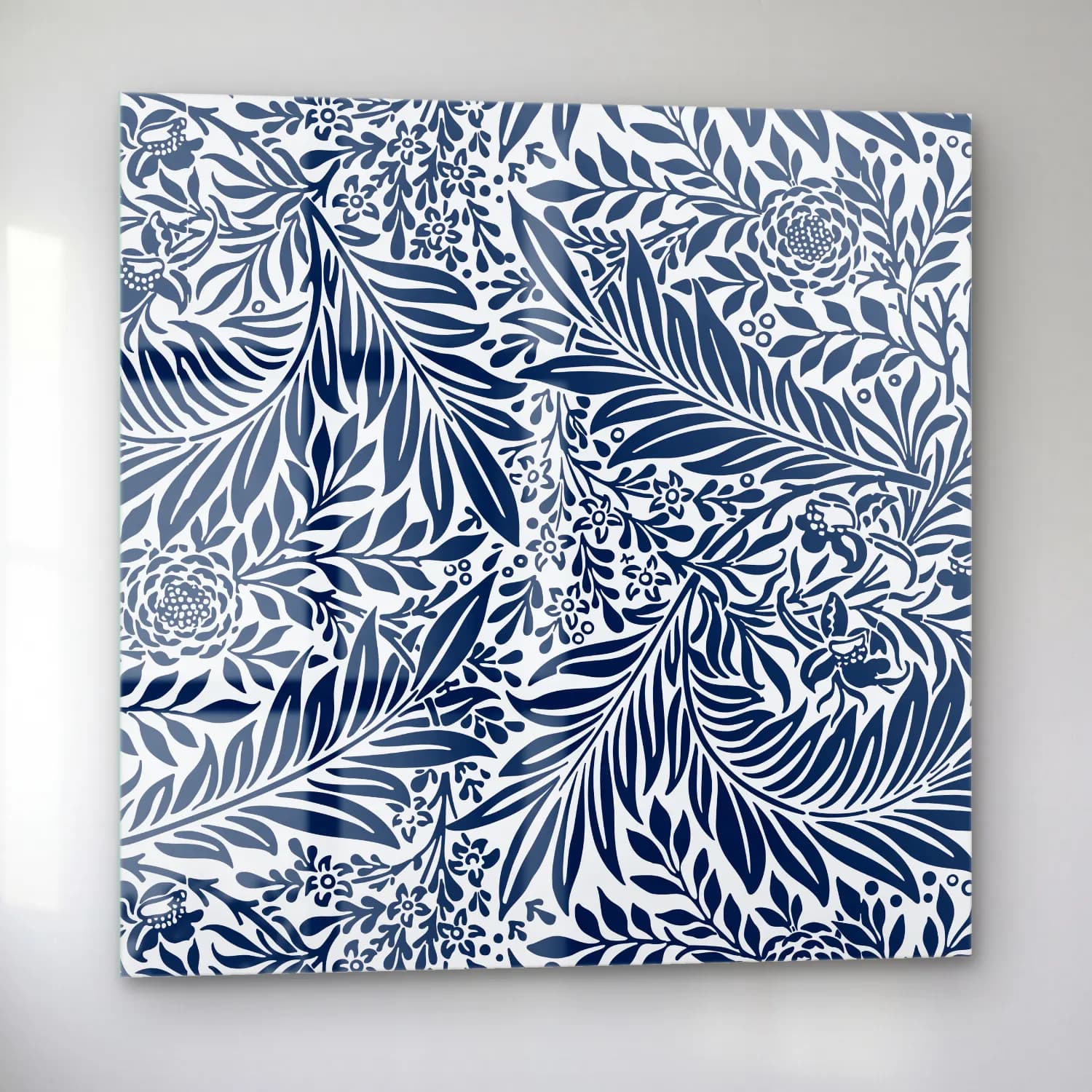 Boho Çiçek Deseni No. 102 cam tablo — sol açıdan görünüm