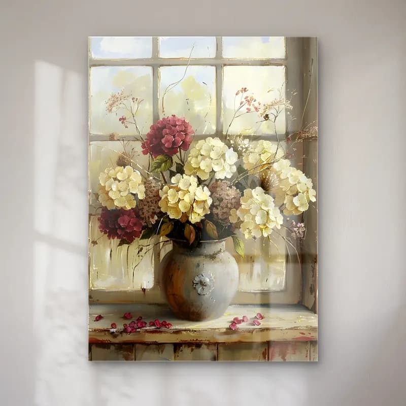 Yağlı Boya Ortancalar No. 5 cam tablo — Yağlı Boya Ortancalar No. 5 — yağlı boya ortancalar
