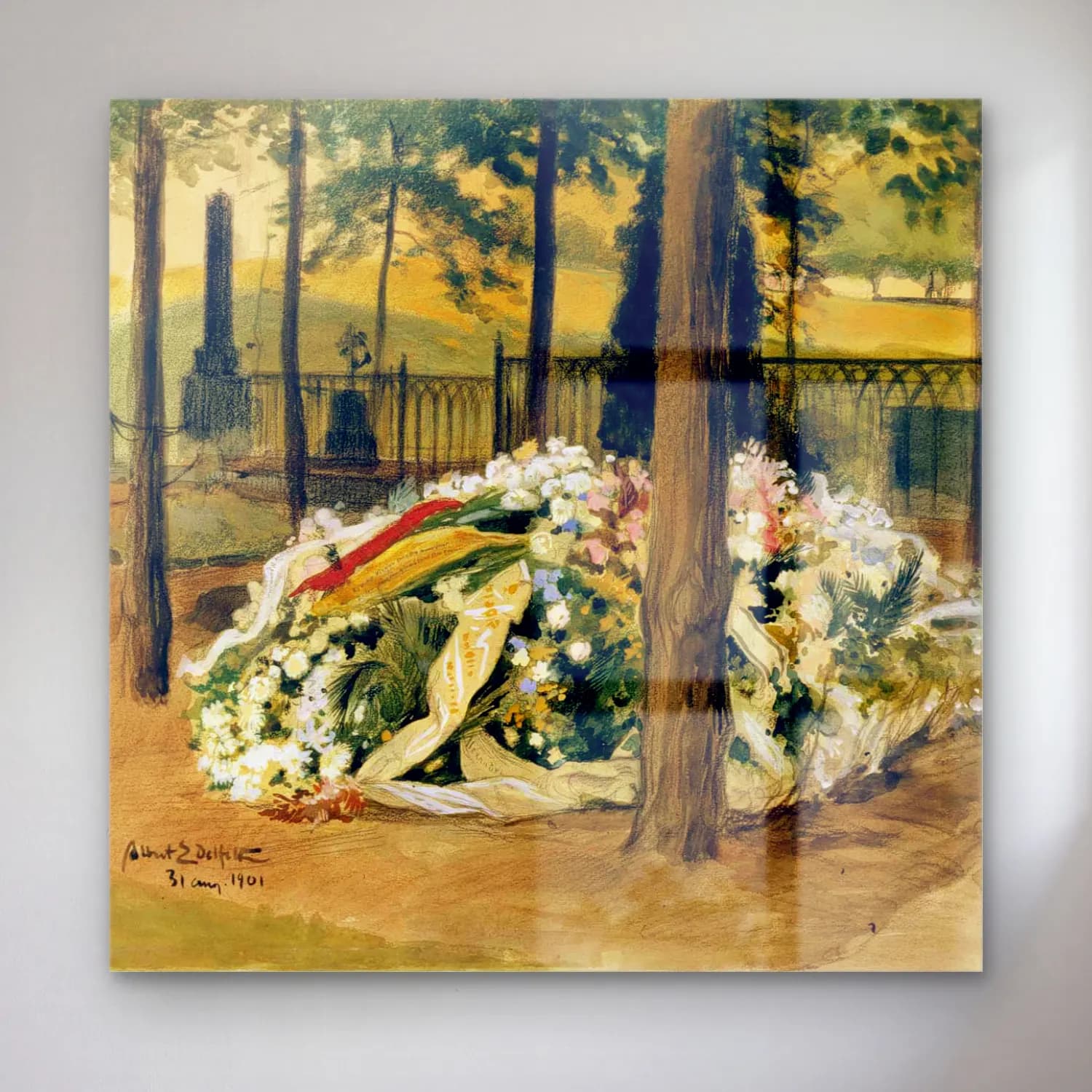 Suluboya Çiçek Bahçesi No. 6 cam tablo — Suluboya Çiçek Bahçesi No. 6 — suluboya çiçek bahçesi