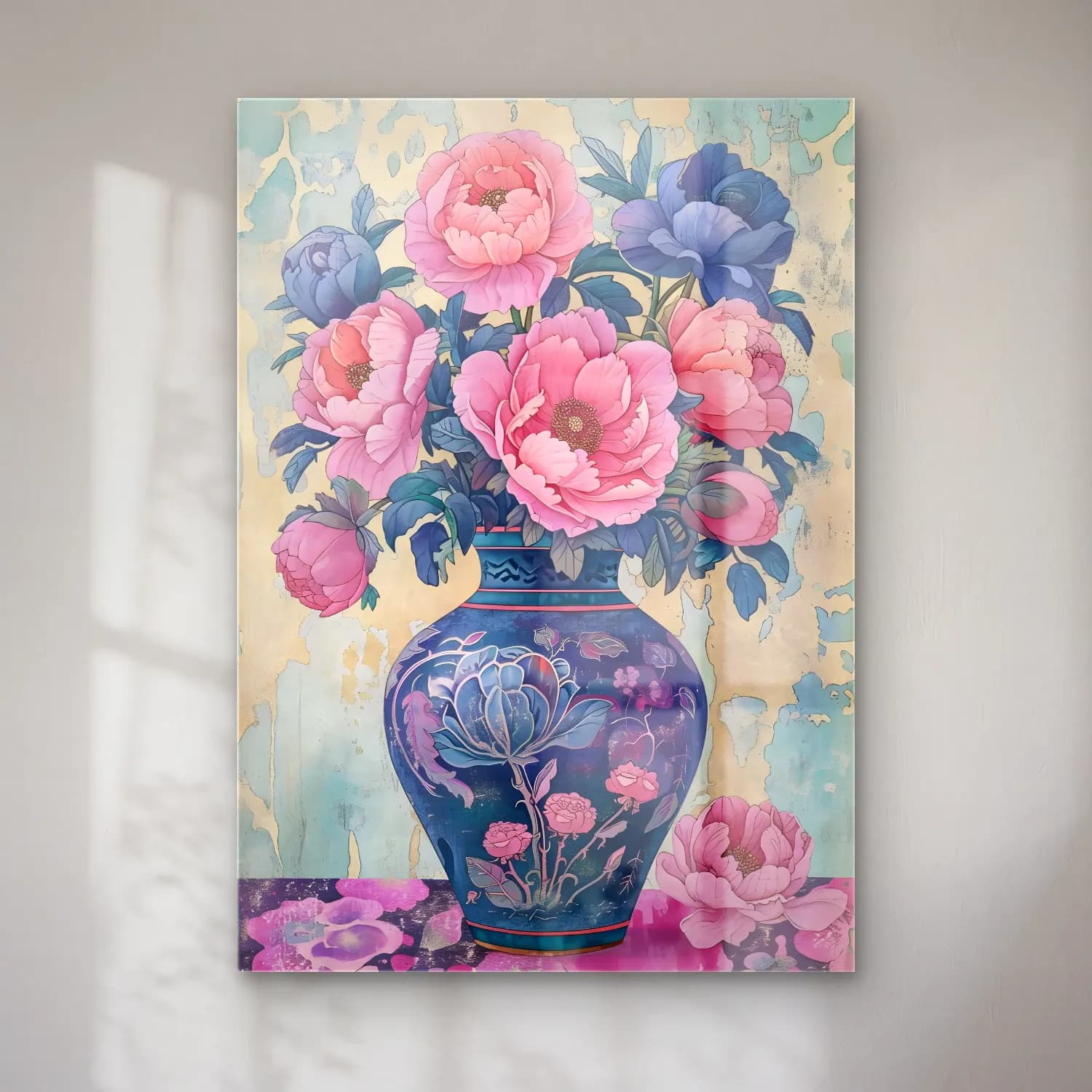Pastel Pembe Şakayıklar No. 3 cam tablo — Pastel Pembe Şakayıklar No. 3 — pastel pembe şakayıklar
