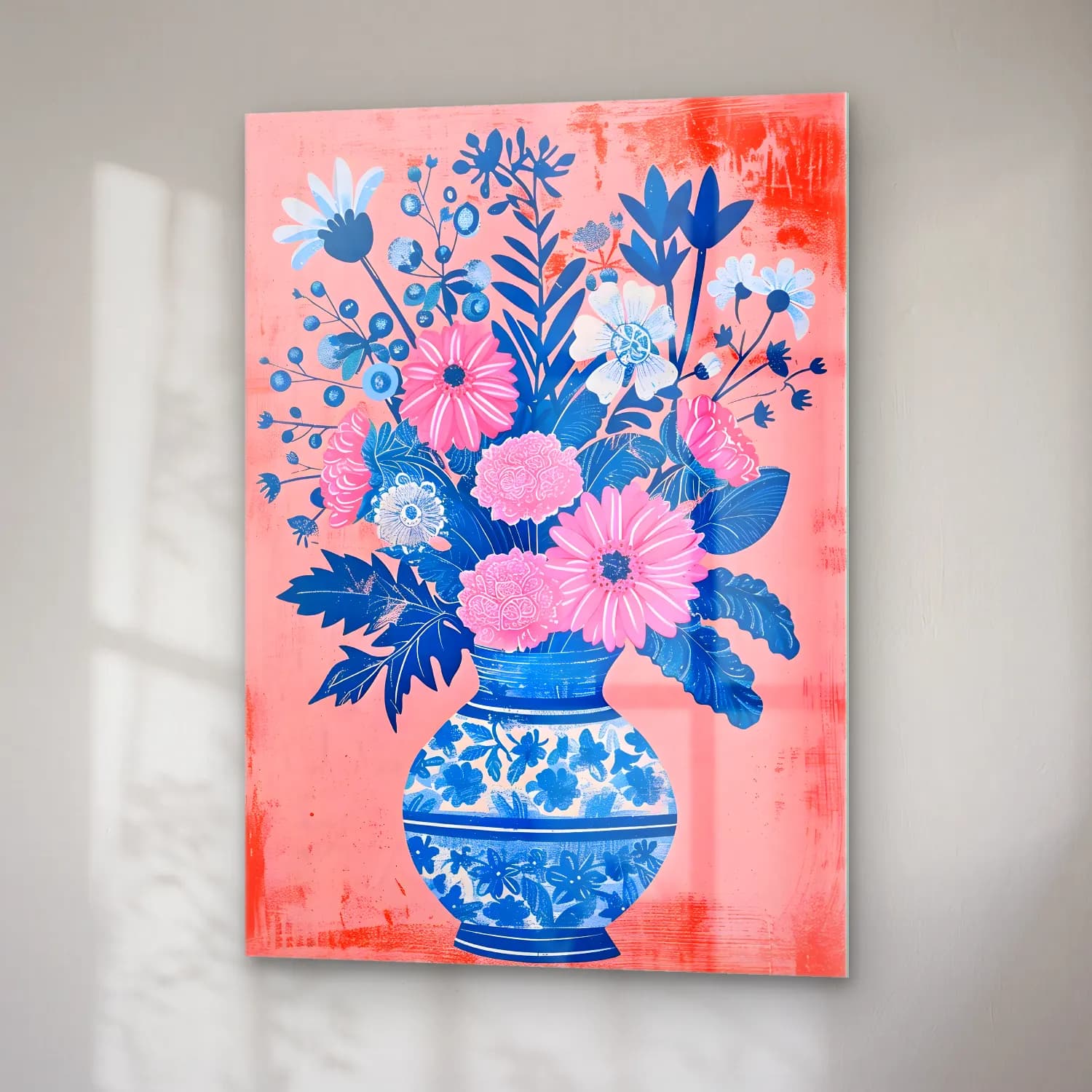 Pastel Vazoda Çiçek Buketi No. 2 cam tablo — sağ açıdan görünüm