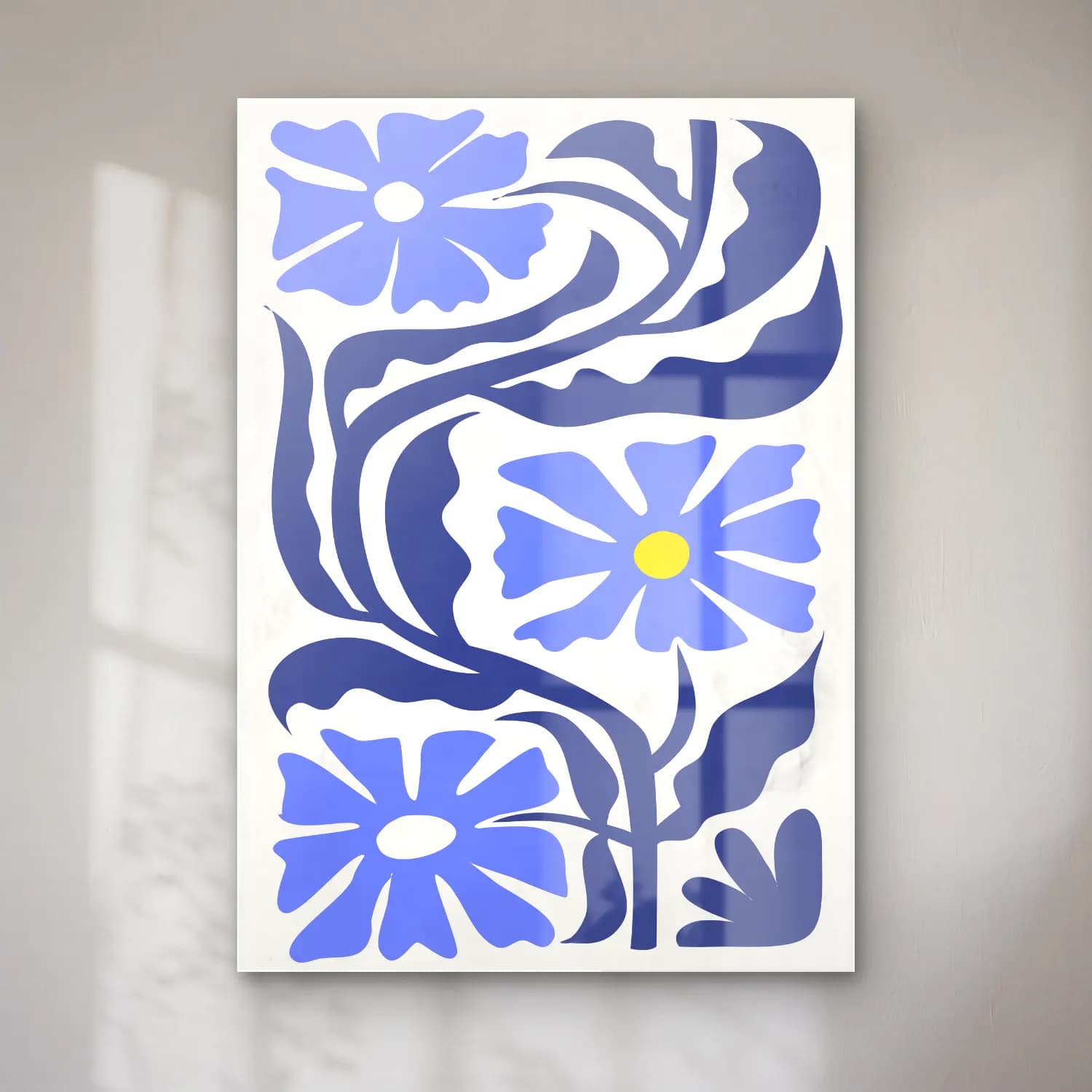 Retro Çiçek Deseni No. 15 cam tablo — Retro Çiçek Deseni No. 15 — retro çiçek deseni