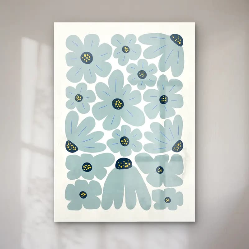 Boho Çiçek Deseni No. 16 cam tablo — Boho Çiçek Deseni No. 16 — boho çiçek deseni