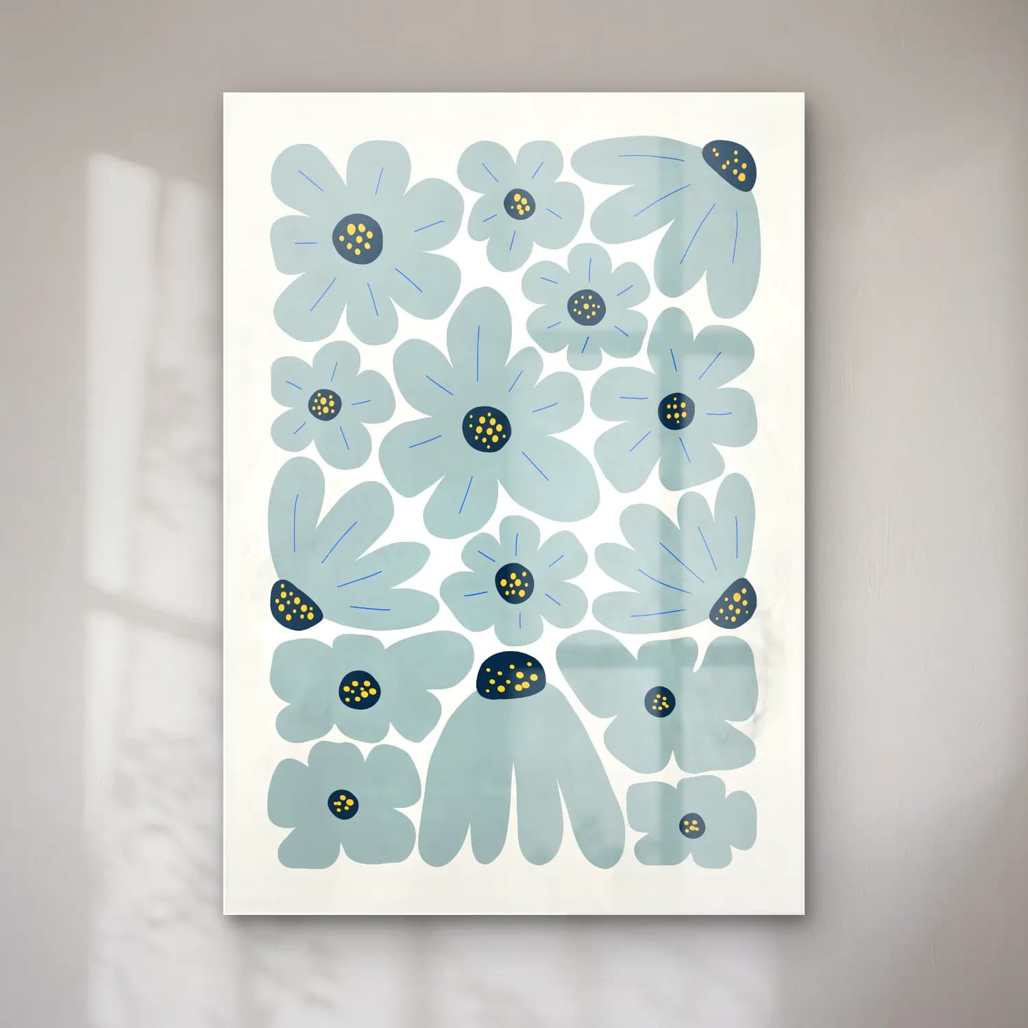 Boho Çiçek Deseni No. 16 cam tablo — Boho Çiçek Deseni No. 16 — boho çiçek deseni