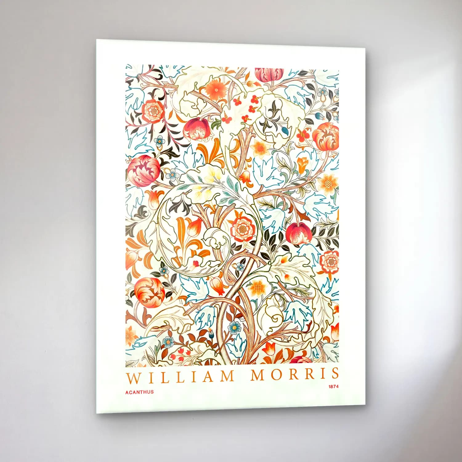Maksimalist Çiçek Deseni No. 11 cam tablo — sol açıdan görünüm