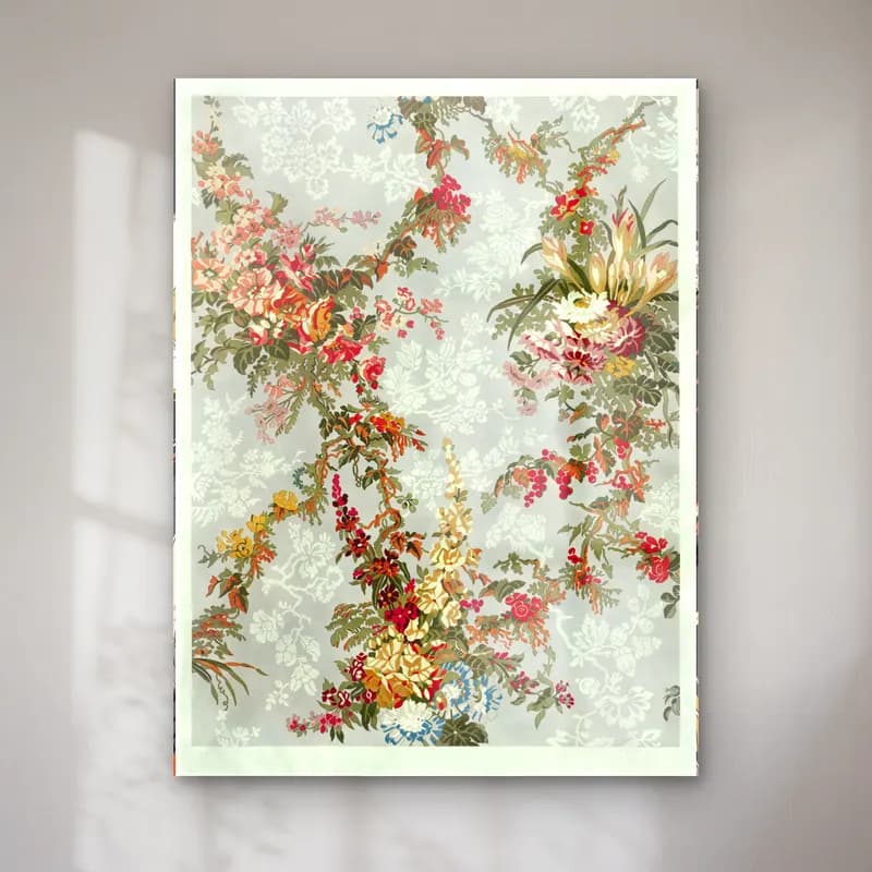 Botanik İllüstrasyon Çiçek Deseni No. 61 cam tablo — Botanik İllüstrasyon Çiçek Deseni No. 61 — botanik i̇llüstrasyon çiçek deseni