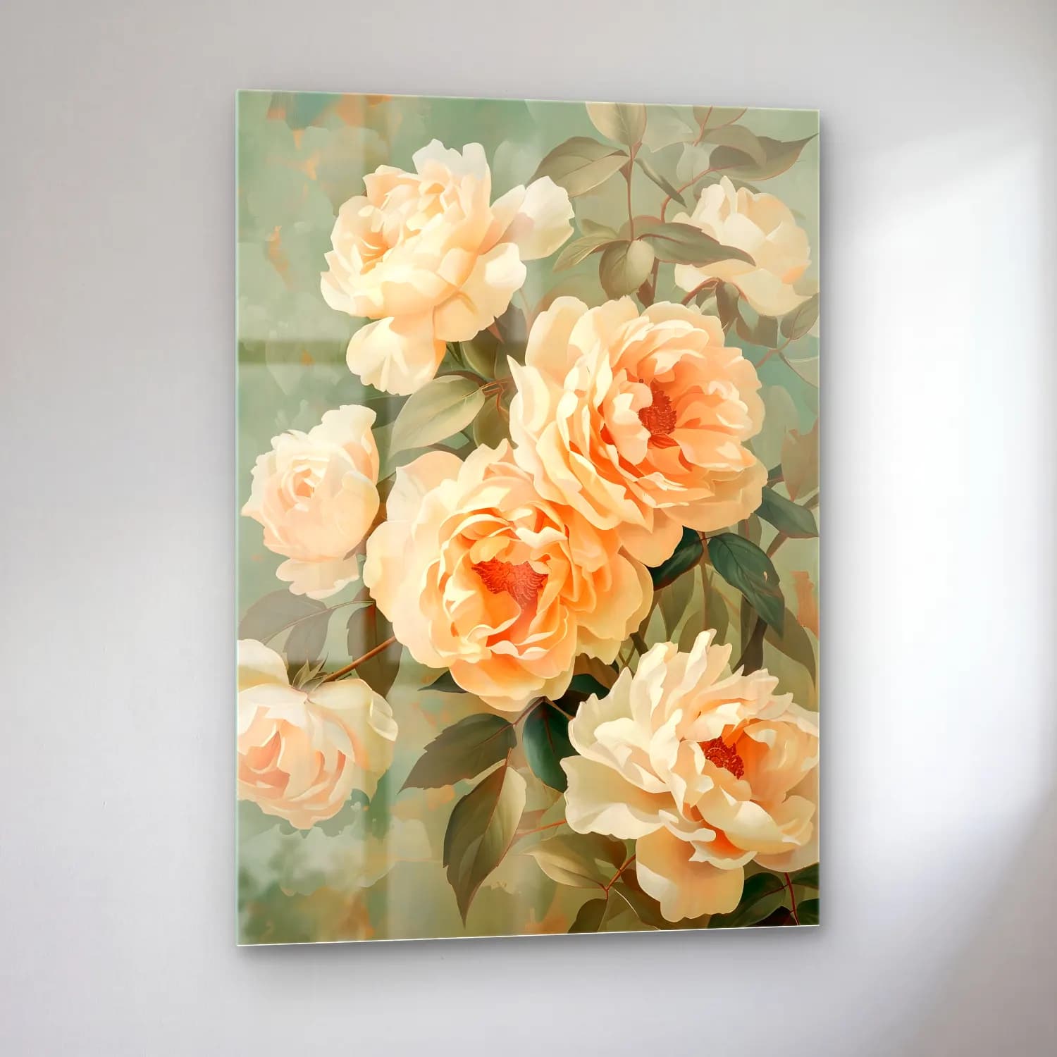 Pastel Güller No. 5 cam tablo — sol açıdan görünüm