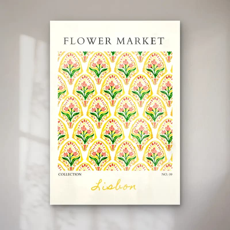 Boho Çiçek Deseni No. 41 cam tablo — Boho Çiçek Deseni No. 41 — boho çiçek deseni