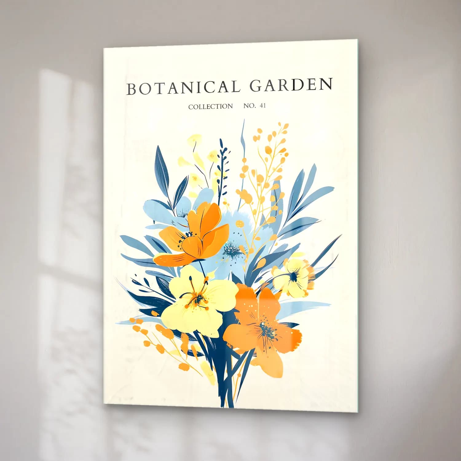 Boho Çiçek Deseni No. 44 cam tablo — sağ açıdan görünüm