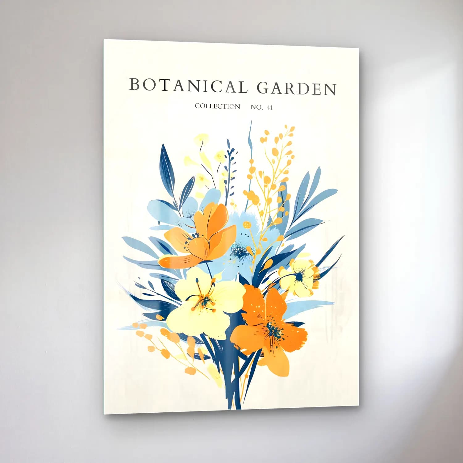 Boho Çiçek Deseni No. 44 cam tablo — sol açıdan görünüm