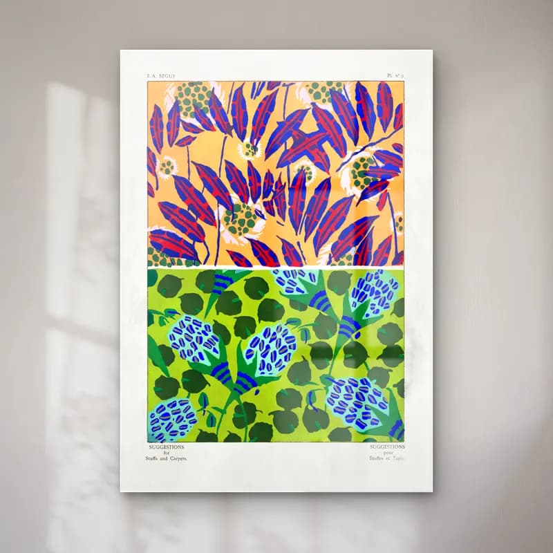 Maksimalist Çiçek Deseni No. 80 cam tablo — Maksimalist Çiçek Deseni No. 80 — maksimalist çiçek deseni