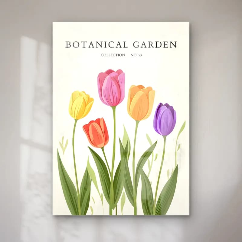 Botanik İllüstrasyon Laleler No. 11 cam tablo — Botanik İllüstrasyon Laleler No. 11 — botanik i̇llüstrasyon laleler