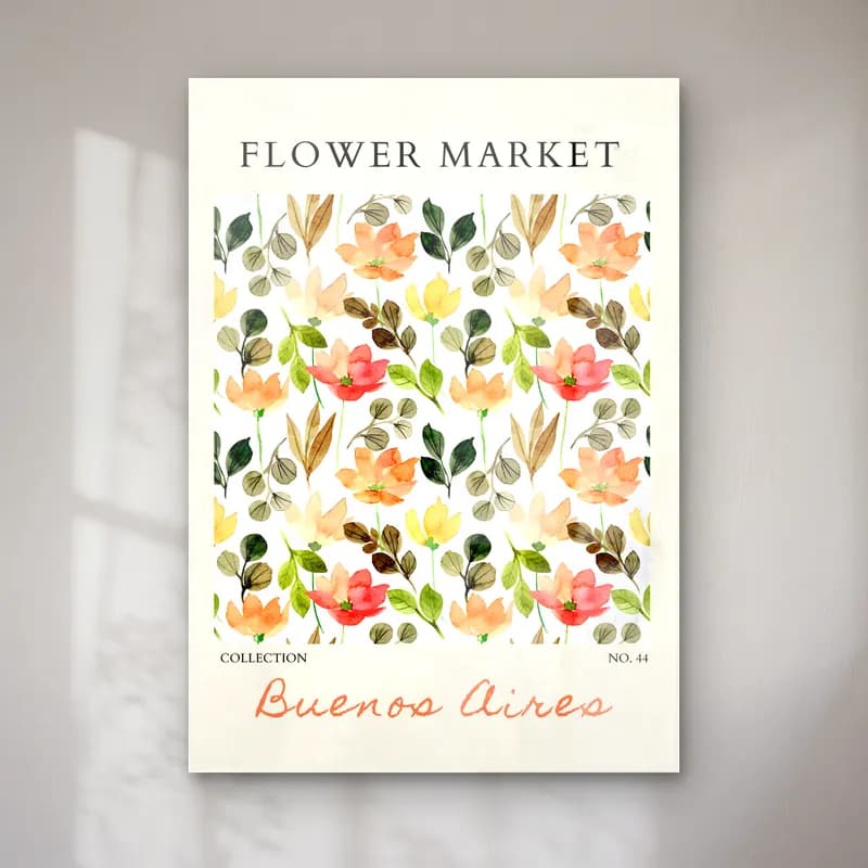 Boho Çiçek Deseni No. 36 cam tablo — Boho Çiçek Deseni No. 36 — boho çiçek deseni