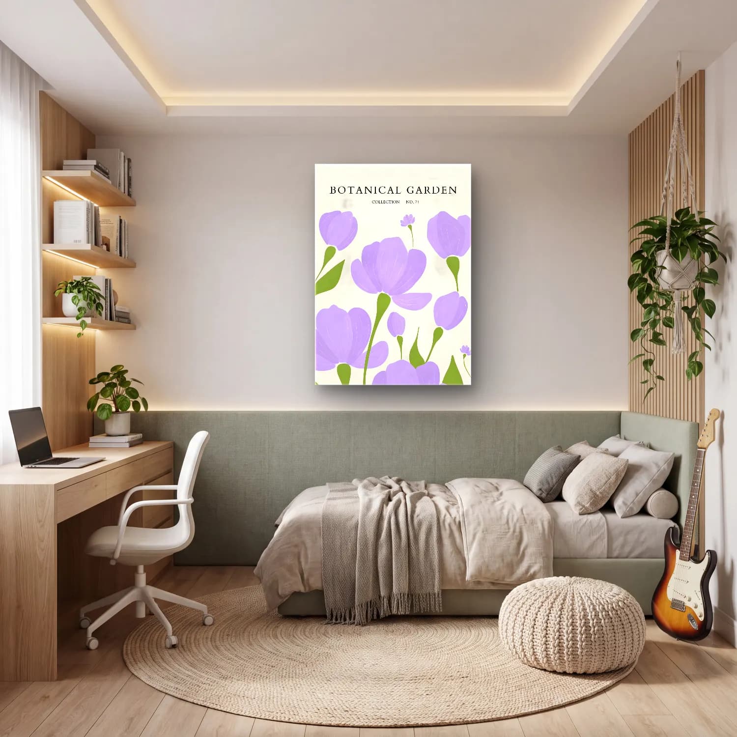 Pastel Laleler – Mor Tonlar cam tablo — genç odasında