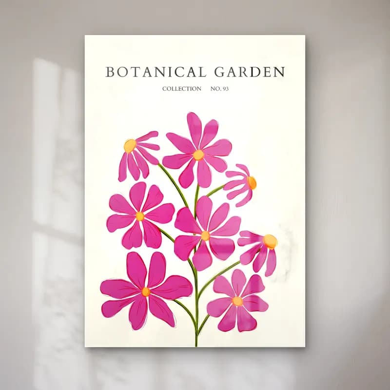 Botanik İllüstrasyon Papatyalar No. 8 cam tablo — Botanik İllüstrasyon Papatyalar No. 8 — botanik i̇llüstrasyon papatyalar