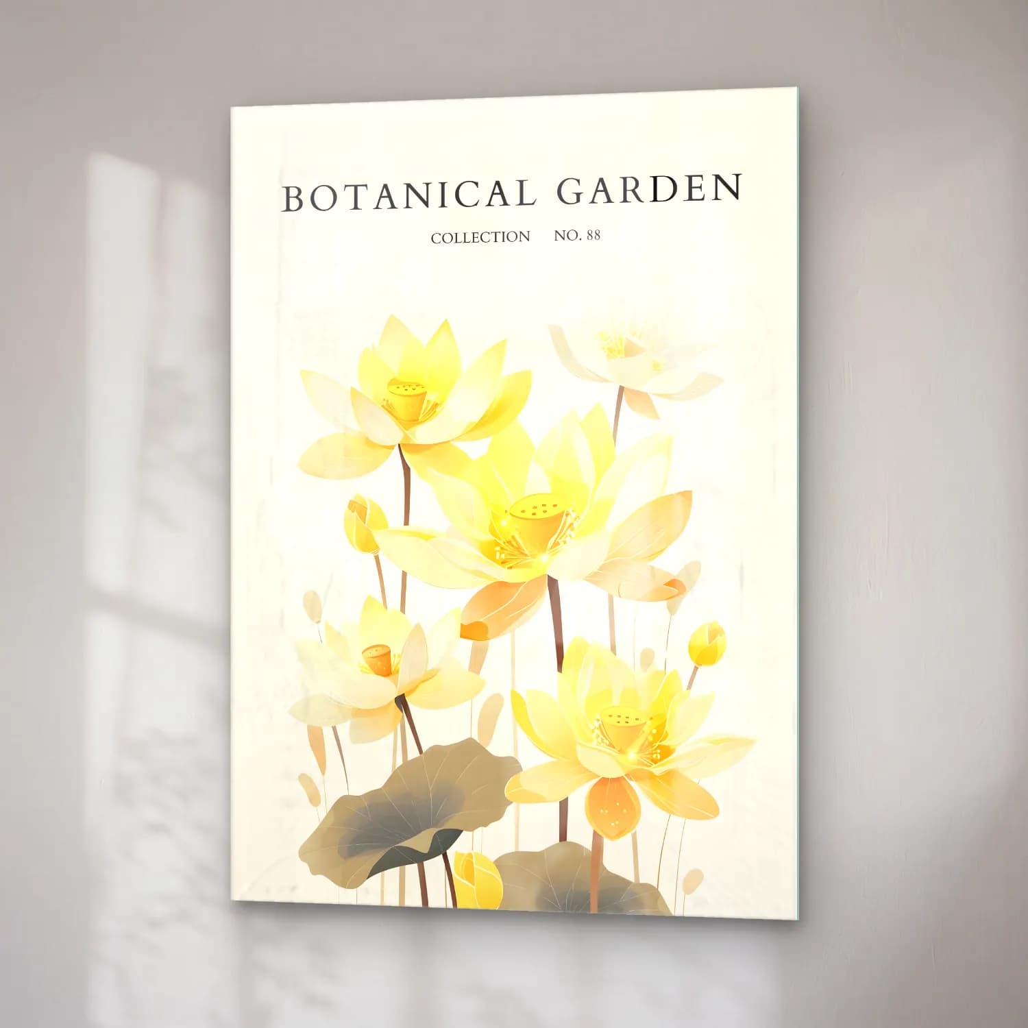 Pastel Lotus Çiçekleri No. 4 cam tablo — sağ açıdan görünüm