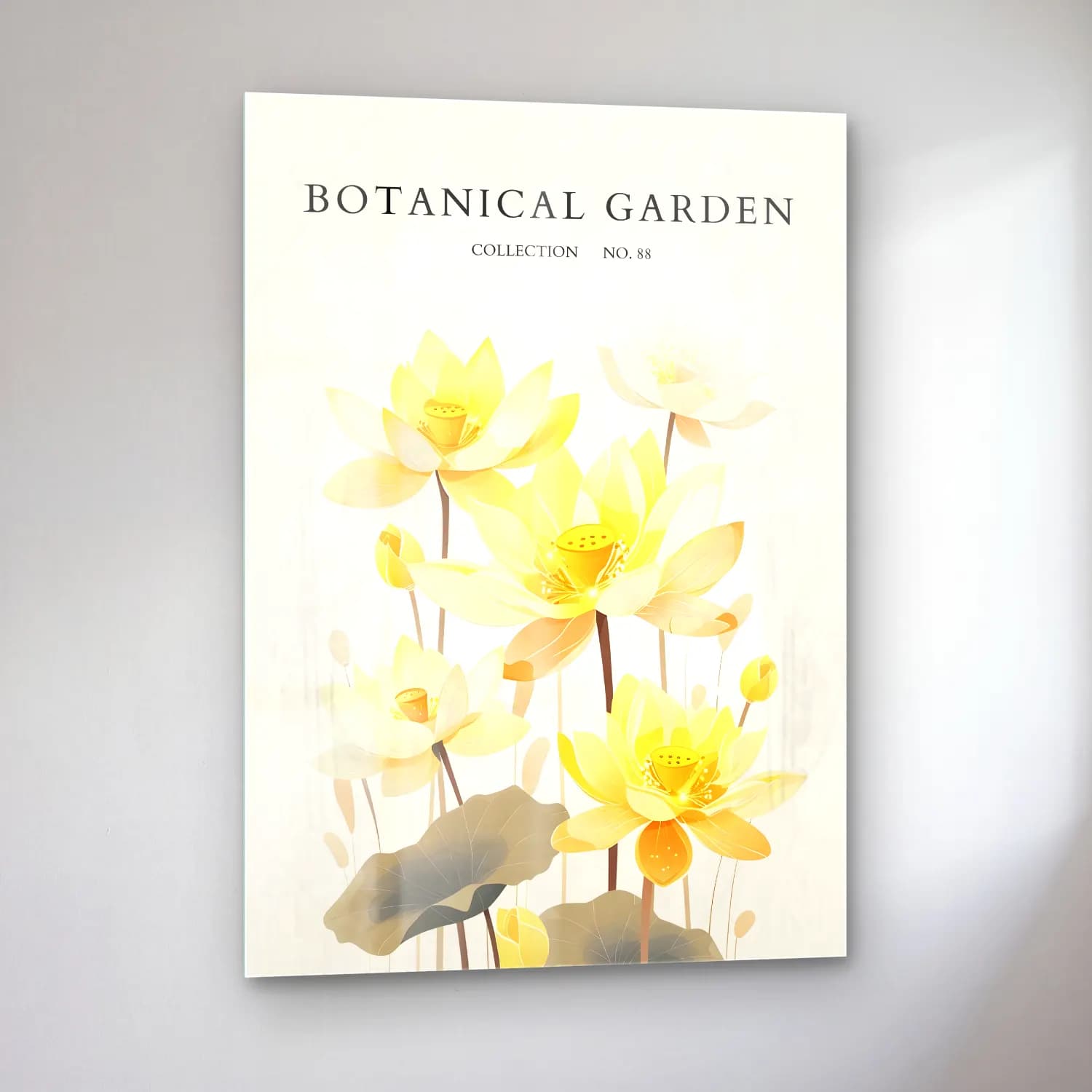 Pastel Lotus Çiçekleri No. 4 cam tablo — sol açıdan görünüm