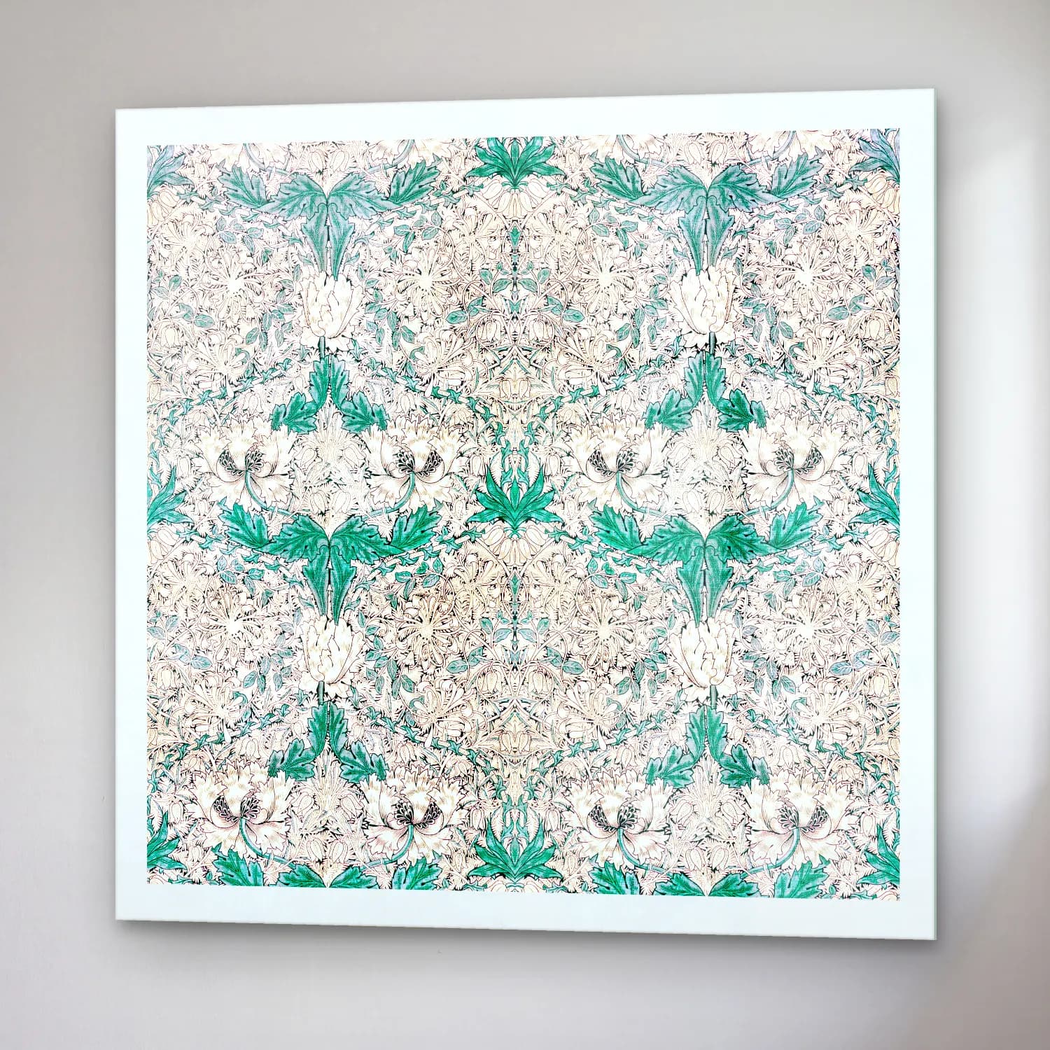 Boho Çiçek Deseni No. 135 cam tablo — sağ açıdan görünüm